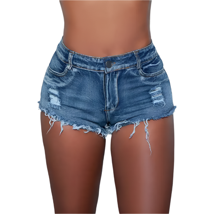 Be Wicked Slay It Low Waist Denim Cut Out Back Design Shorts